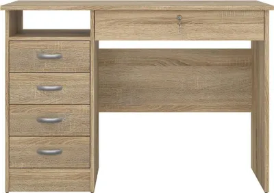 Produktbild von CALICOSY - Schreibtisch mit 5 Schubladen (1 abschließbar) B109,3 cm – FUNCTION