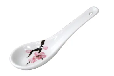 Produktbild von [ SAKURA ] Reislöffel / Suppenlöffel / Keramik Löffel 14 cm
