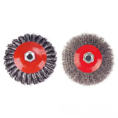 Produktbild von Unkrautbürste für Rasentrimmer mit M10 x 1,50 mm Gewinde, 4 Zoll Stahlbürste Wildkrautbürste, Drahtbürste für Freischneider & Motorsense