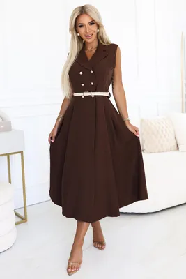 Produktbild von Numoco Midikleid für Frauen Umragig dunkelbraun One size