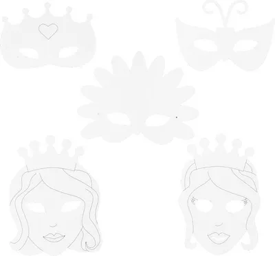 Produktbild von Creativ Company Märchenmasken, H: 13,5-25 cm, B: 17-25 cm, 230 g, weiß, 16 Stück 1 Box