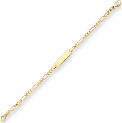 Id-Armband-Figarokette-diamantiert-Schildband-750-Gelbgold-14cm