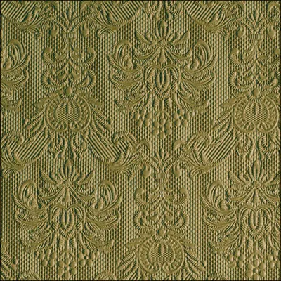 Produktbild von Servietten Papier 33x33cm Elegance geprägt 15 Stück Olivgrün