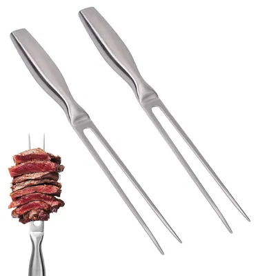 Imagen del producto de Juego de 2 tenedores para carne de acero inoxidable con mangos ergonómicos