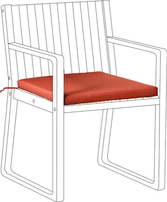 Produktbild von BELIANI Sitzkissen für Gartenstuhl Rot Stoffbezug mit Bindebändern 46 x 46 cm UV-beständig Modern Outdoor Stuhlkissen Stuhlpolster