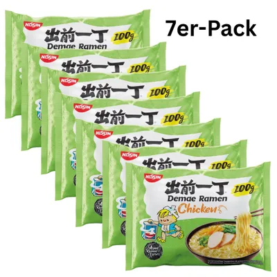Produktbild von 7er-Pack NISSIN Demae Ramen Instantnudeln Huhn 100g