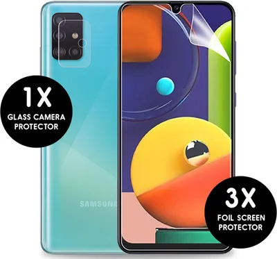 Immagine prodotto di Samsung Galaxy A51 protezione dello schermo: imoshion pellicola protettiva dello schermo 3-pack + protezione fotocamera in vetro - trasparente