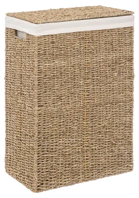 Zdjęcie produktu dla Kosz na pranie z trawy morskiej, 45 L, 38 x 22 x 55 cm