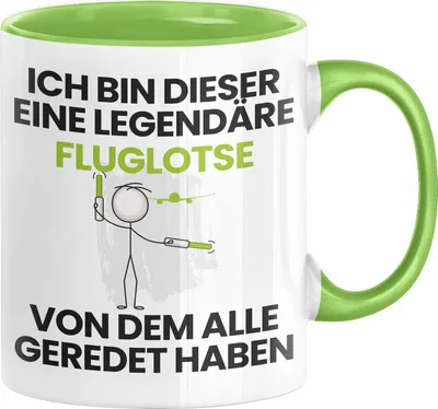 Produktbild von Fluglotse Geschenk Tasse Lustige Geschenkidee Geburtstag für Fluglotse Ich Bin Dieser Legendäre Fluglotse Von Dem Alle Geredet Haben Kaffee-Becher (Grün)