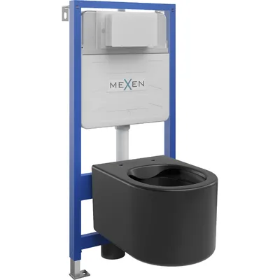 Obrázok produktu pre Mexen podomietkový WC systém Felix Slim s WC misou Sofia, čierna matná - 6103354XX85