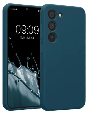 Produktbild von kwmobile Hülle kompatibel mit Samsung Galaxy S23 - Hülle Silikon gummiert - Handyhülle - Handy Case in Petrol matt