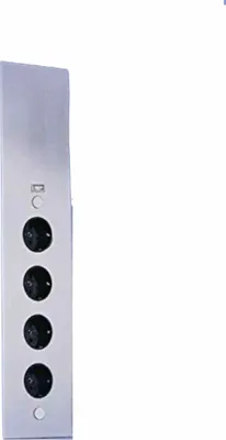Produktbild von THEBO ST3007 USB Energie-Ecksäule Edelstahl, 4-fach, 1 USB-Anschluss, teleskopierbar