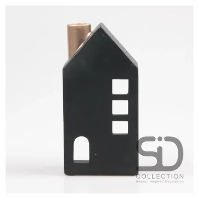 Immagine prodotto di Candeliere decorativo stagionale, casa, colore nero, porcellana, decorazione, 12x8x24 cm