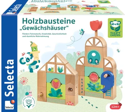 Produktbild von Selecta ® Holzbausteine Gewächshäuser, 34 Teile