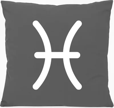 Produktbild von Huuraa Kissen Fische Sternzeichen Zeichen 40x40cm mit Füllung Steel Grey Baumwolle Dekokissen Geschenkidee