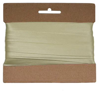 20m Schrägband Satin 20mm gefalzt naturweiß