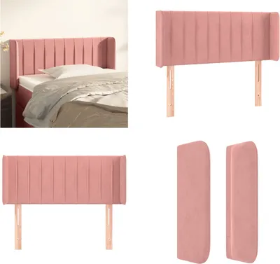 Produktbild von vidaXL Kopfteil mit Ohren Rosa 103x16x78/88 cm Samt - Kopfteil - Kopfteile - Bett-Kopfteil - Bettkopfteil
