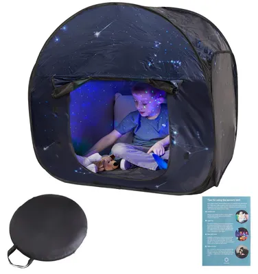 Sensorisches Zelt 90 cm, Sternen-Thema, Schwarz, für Kinder