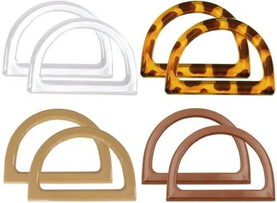 Immagine prodotto di Maniglie a forma di D, set da 4, plastica, 12,2 x 8,5 cm, 8 pezzi