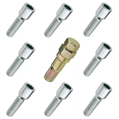 Image de 8 boulons de roue M12x1,50, TORX, 28 mm, vis étoile, cône, 10R