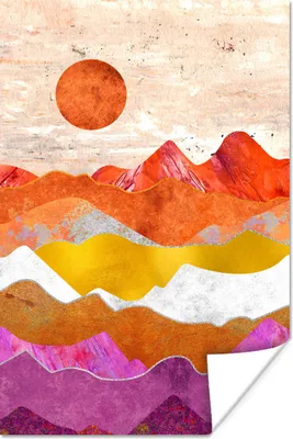 Produktbild von MuchoWow® Poster Stolz - Lesbische Flagge - Marmor 80x120 cm - Papierdruck
