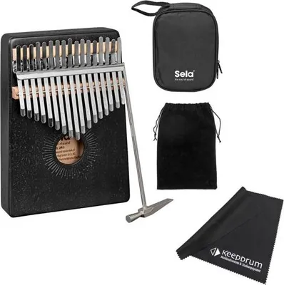 Produktbild von Sela SE 246 Kalimba Mahagoni 17 Schwarz mit Tuch