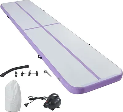 Imagen del producto de Colchoneta de gimnasia inflable de 3/4/5/6 metros, alfombra de yoga con bomba de aire eléctrica, colchoneta para gimnasia, camping, entrenamiento, uso doméstico, actividades al aire libre, ejercicios, antideslizante e impermeable