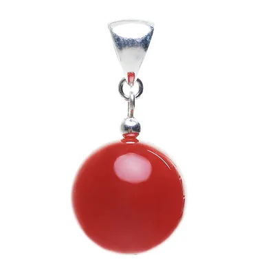 Produktbild von Anhänger aus Karneol & 925 Silber Edelstein Kugel braun-orange glatt Halsschmuck Damen