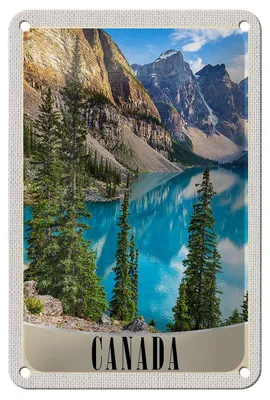 Produktbild von Blechschild Reise 12x18cm Kanada Europa Schnee Winter Meer Schild