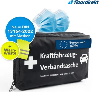 Produktbild von KFZ-Verbandtasche Erste-Hilfe-Tasche DIN 13164 Mit Warnweste