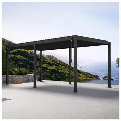Produktbild von Mirador Pergola 111 Deluxe 3x3,6 m mit Lamellendach, stabile Aluminium Pavillon, Winterfest & Wasserdicht, Anthrazit
