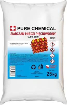 Zdjęcie produktu dla PURE CHEMICAL | Pięciowodny siarczan miedzi CuSO4 czysty bez dodatków 25 kg