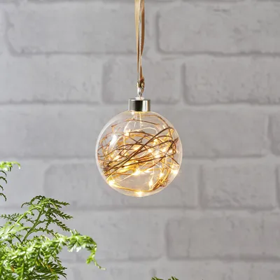 Produktbild von Star Trading Glaskugel"Glow", 15 warmwhite LED, ca. 10x11 cm,