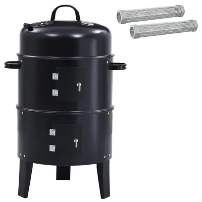 Image de vidaXL Barbecue d'extérieur, diamètre 40 x 80 cm, en acier, noir