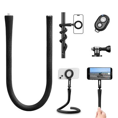 Image de Support magnétique flexible pour téléphone portable, modèle MS35 de K&F Concept, couleur noire