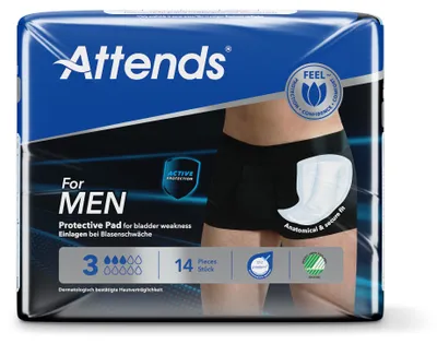 Produktbild von Attends Herren-Diskretunterwäsche Schwarz Größe M (10 Stück)