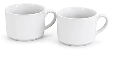 Produktbild von 2 Stück Keramikbecher Gigant 600 ml - weiß XXL, Clay