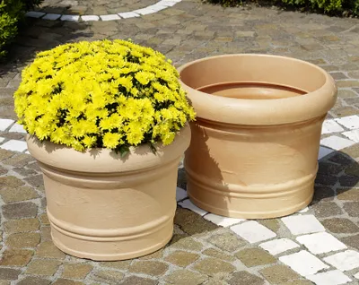 Produktbild von Kunststoffkübel Venice zyl. 45 cm terra.