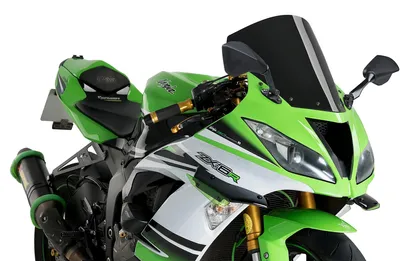 Produktbild von Windschild Puig R-Racer-Scheibe 370 x 350 mm mit ABE für Kawasaki ZX-6R Ninja, ZX-6R 636 Ninja Bj. 2013 - 2023