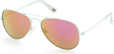 Imagen del producto de Skechers, gafas de sol modelo SE9069, forma de lágrima, color verde claro brillante, color de la lente: azul espejado