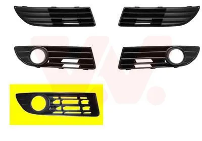 Produktbild von VAN WEZEL Lüftungsgitter Grill Stoßfänger für VW POLO (9N) mit Loch/Löchern für Nebellampen