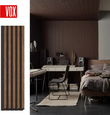 Produktbild von VOX Wandpaneel U-TRIM Linerio S-Line - Akustikpaneel - Innendekoration - Mocca 265x2,8x1,2 cm 1 Stück