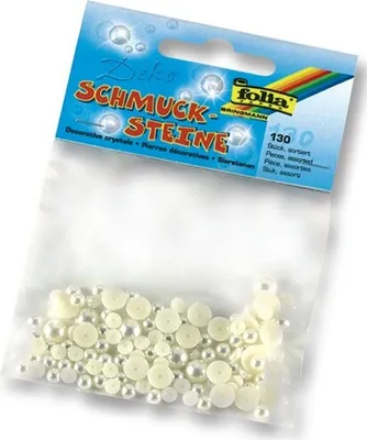 Produktbild von folia Schmucksteine "Pearly Charm" rund perlmutt 130 Halbperlen