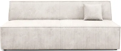 Produktbild von Sofa TESSO mit Schlaffunktion, Schlafsofa, Wohnzimmersofa, Couch, Soffa, Bettsofa, Kordstoff – Creme TILIA 01