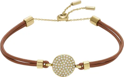 Produktbild von FOSSIL Armband Sadie Leather Bracelet Gold braun
