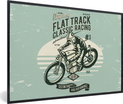 Produktbild von MuchoWow® MuchoWow® Gerahmtes Poster Motorrad - Retro - Zitat 30x20 cm - Poster mit zchwarzem Bilderrahmen - Kunstdruck - Bild-Poster