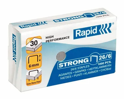 Zdjęcie produktu dla Igły do zszywaczy Rapid Strong 26/6, 1000 szt