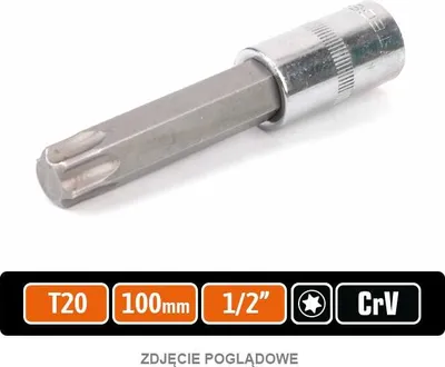 Image de clé à douille 1/2" avec embout TORX 100 mm/T20 / TEGER