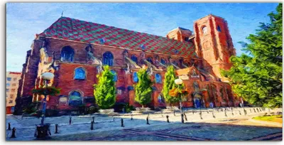 Produktbild von Coloray Acrylbild 140x70  Wandbild Acrylbilder Deko Malerei Breslauer Architektur