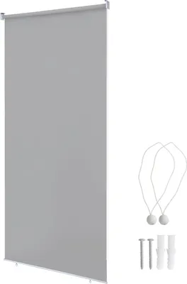 Produktbild von Faziango Senkrechtmarkise 100x240 cm Balkonrollo Hellgrau UV Schutz Sonnenschutz Sichtschutz wasserdicht wetterfest Balkon Terrasse